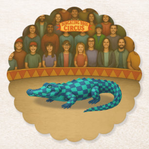 Dessous-de-verre En Papier Crawford, crocodile de cirque peint
