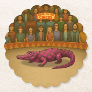 Dessous-de-verre En Papier Crawford, crocodile de cirque peint