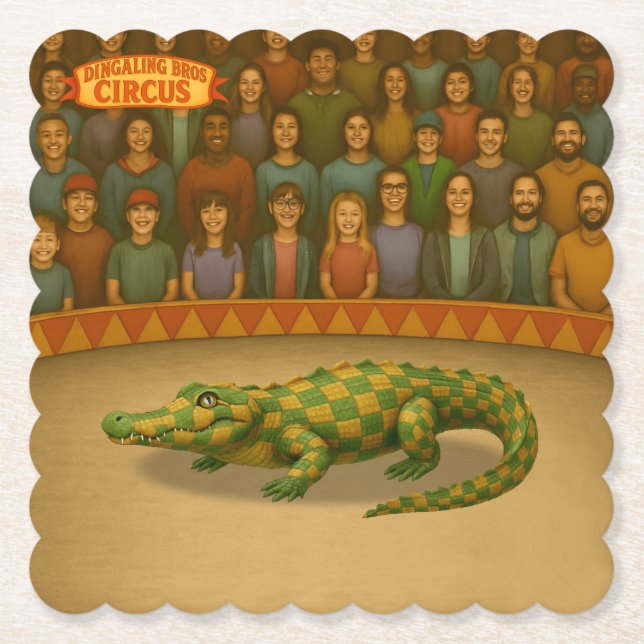 Dessous-de-verre En Papier Crawford, painted circus crocodile (Devant)