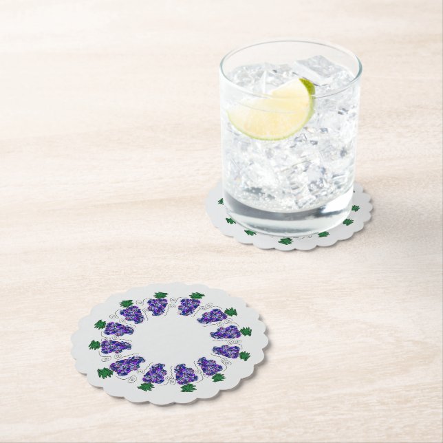 Dessous-de-verre En Papier Création de raisin - Main (En situation)