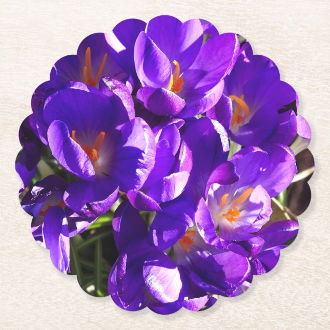 DESSOUS-DE-VERRE EN PAPIER CROCUS DE PRINTEMPS (Devant)
