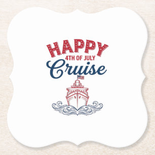 Dessous-de-verre En Papier Croisière joyeuse du 4 juillet Design de bateau pa
