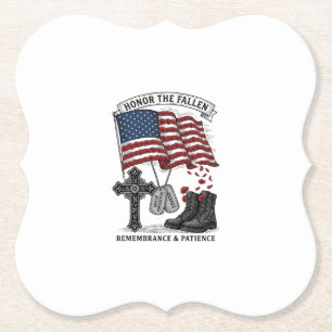 Dessous-de-verre En Papier Croix Mémorielle Patriotique Bottes Poppy Drapeau