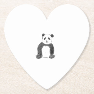 Dessous-de-verre En Papier Croquis de panda en noir et blanc