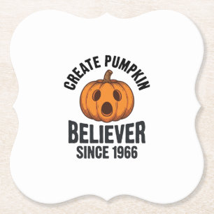 Dessous-de-verre En Papier Croyant à la citrouille depuis 1966 Halloween vint