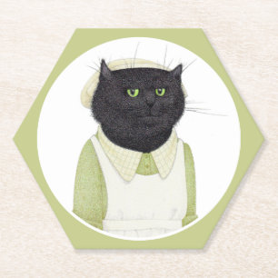 Dessous-de-verre En Papier CUISINE MAID CAT Hexagon Dessous de verre papier