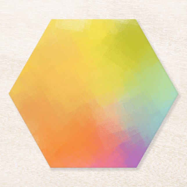 Dessous-de-verre En Papier Custom Abstract Art Yellow (Devant)