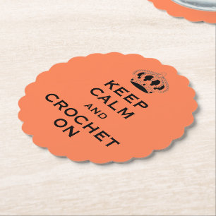 Dessous-de-verre En Papier Custom Keep Calm (votre mot) Coral Set de 6