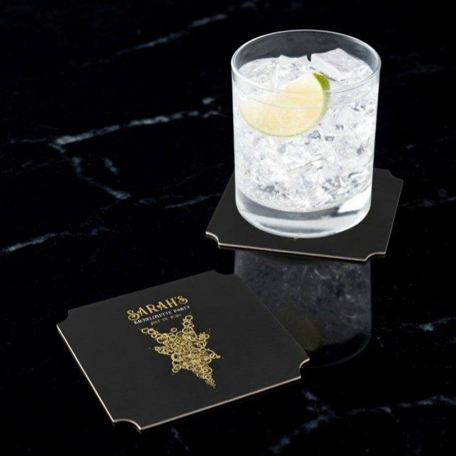 Dessous-de-verre En Papier Custom Mystic Gold Enterrement de vie de jeune fil (Créateur téléchargé)