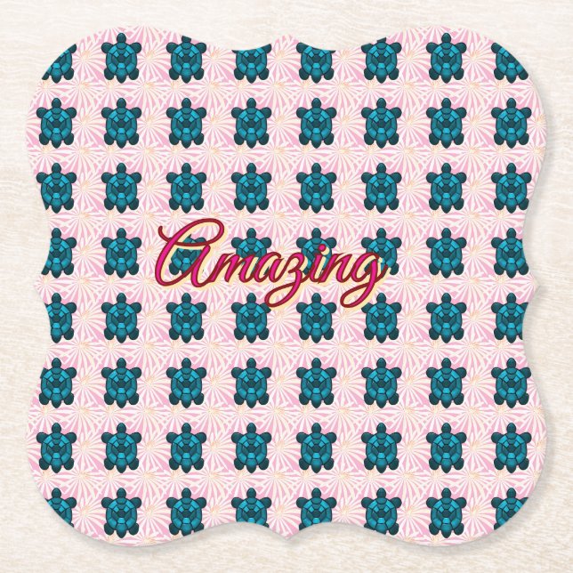 Dessous-de-verre En Papier Custom turtle pattern Sherpa Blanket (Devant)