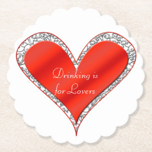 Dessous-de-verre En Papier Customisé Saint Valentin Dessous de verre Coeur