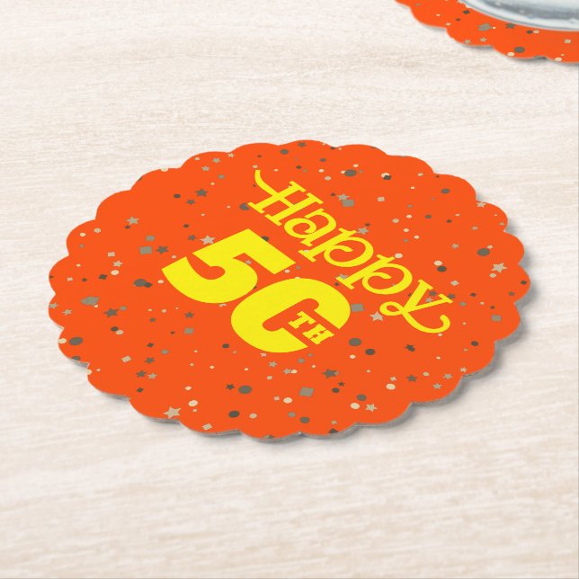 Dessous-de-verre En Papier CUTE 50e anniversaire (Incliné)