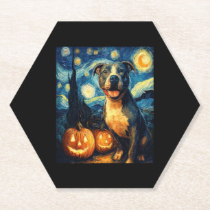 Dessous-de-verre En Papier Cute American Staffordshire Terrier Chien Hallowee