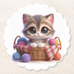 Dessous-de-verre En Papier Cute chat
