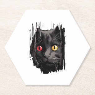 Dessous-de-verre En Papier Cute chaton regarde du tissu déchiré - Chats T-shi