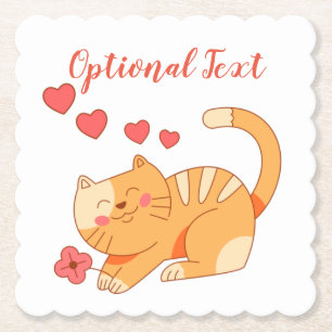Dessous-de-verre En Papier Cute Lote Orange Tabby Kitten
