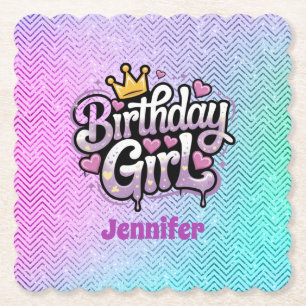 Dessous-de-verre En Papier Cute Royal Birthday Girl Party Dessous de verre pa