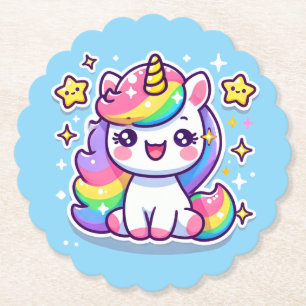 Dessous-de-verre En Papier Cute Unicorn