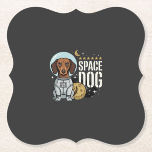 Dessous-de-verre En Papier Dachshund Chien Spatial Astronaute Vecteur