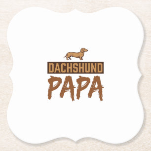 Dessous-de-verre En Papier Dachshund Papa Gravure Vintage Design Papa Chien_1