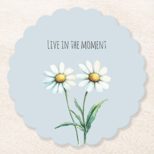 Dessous-de-verre En Papier Daisy Flowers vivent dans l'instant