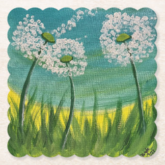 Dessous-de-verre En Papier Dandelions - Peinture originale