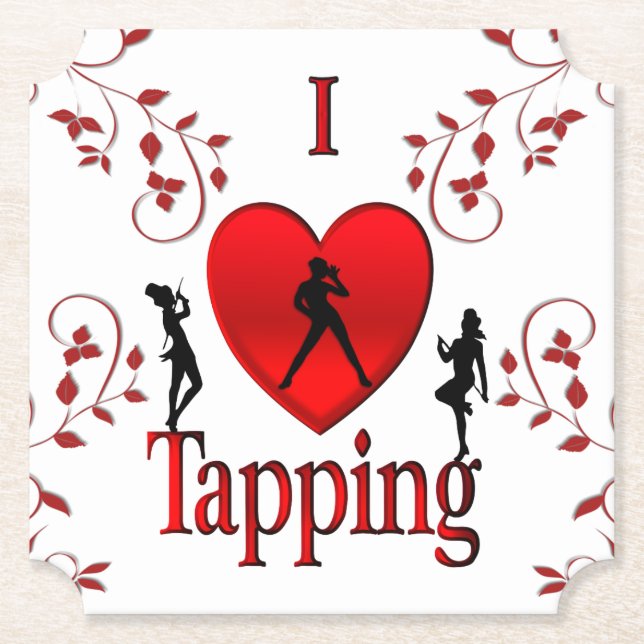 Dessous-de-verre En Papier Danse I Heart Tap (Devant)