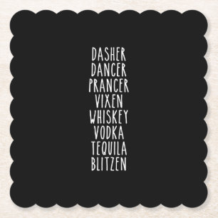 Dessous-de-verre En Papier Dasher Dancer Prancer Vixen Whiskey Vodka