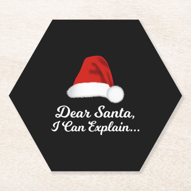 Dessous-de-verre En Papier Dear Santa I Can Explain Funny (Devant)