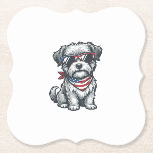 Dessous-de-verre En Papier Débardeur vintage à gravure patriotique Shaggy Dog