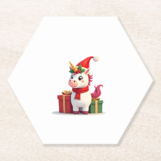 Dessous-de-verre En Papier Décoration de Noël Licorne Xmas Santa Licorne T-