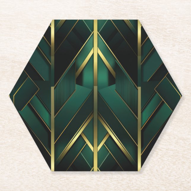 Dessous-de-verre En Papier Décoration Verte (Devant)