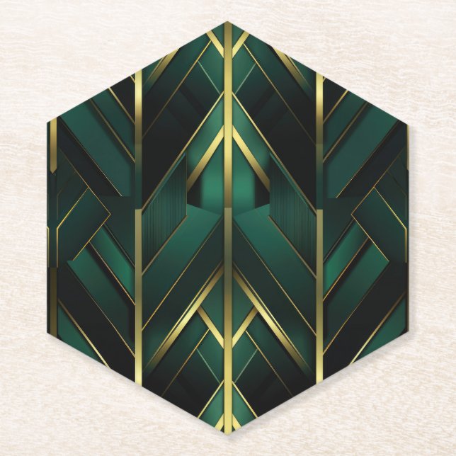Dessous-de-verre En Papier Décoration Verte (Devant)