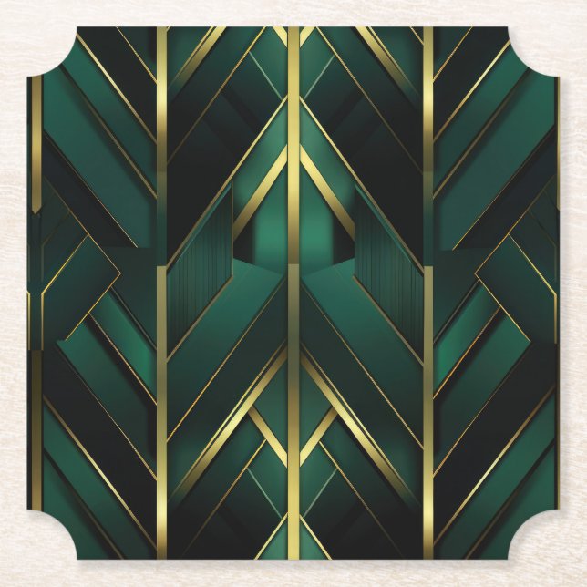 Dessous-de-verre En Papier Décoration Verte (Devant)