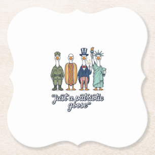 Dessous-de-verre En Papier Défilé d'oies patriotiques Chemise vectorielle vin