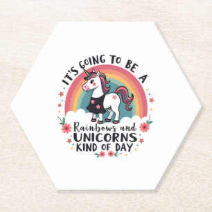 Dessous-de-verre En Papier Déguisement Arc-en-Ciel Licorne Drôle Filles Garço