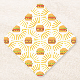 Dessous-de-verre En Papier Delicioso hamburguer com batatas fritas