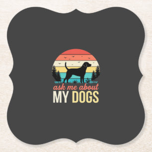Dessous-de-verre En Papier Demandez-moi à propos de mon chien Retro Sunset_1