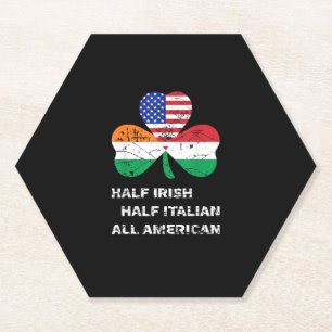 Dessous-de-verre En Papier Demi-irlandais demi-italien Shamrock du drapeau am