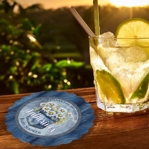 Dessous-de-verre En Papier Denim Blue Jean   Baby shower floral de Daisies