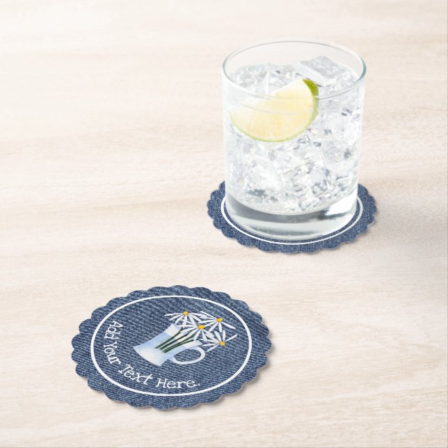 Dessous-de-verre En Papier Denim Et Daisys (En situation)