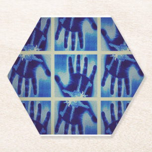 Dessous-de-verre En Papier déplaisante main bleue