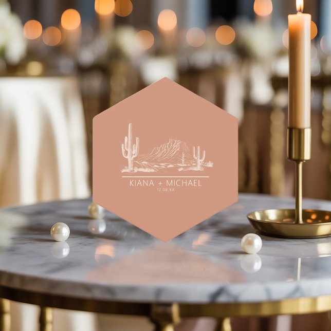 Dessous-de-verre En Papier Desert Vibes Paysage Mariage Terra Cotta ID1019 (Créateur téléchargé)