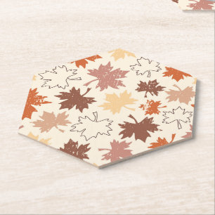 Dessous-de-verre En Papier Design naturel automne, feuille d'érable d'automne