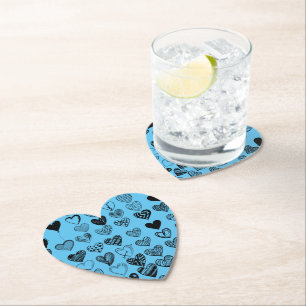 Dessous-de-verre En Papier Dessin adorable du coeur noir