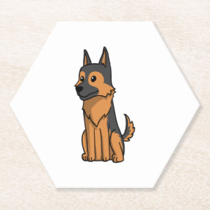 Dessous-de-verre En Papier Dessin animé de German Shepherd