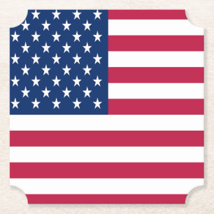 Dessous-de-verre En Papier Dessin de fierté du drapeau américain USA