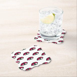 Dessous-de-verre En Papier Dessin Kawaii Sushi, riz aux poissons et algues