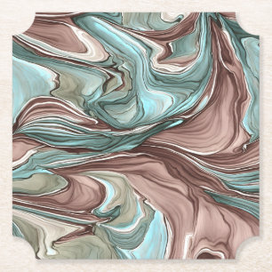 Dessous-de-verre En Papier Dessous de verre Abstrait unique Mauve Blue Green