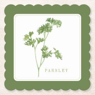 Dessous-de-verre En Papier DESSOUS DE VERRE Carré PARSLEY FROID (+texte) Vert